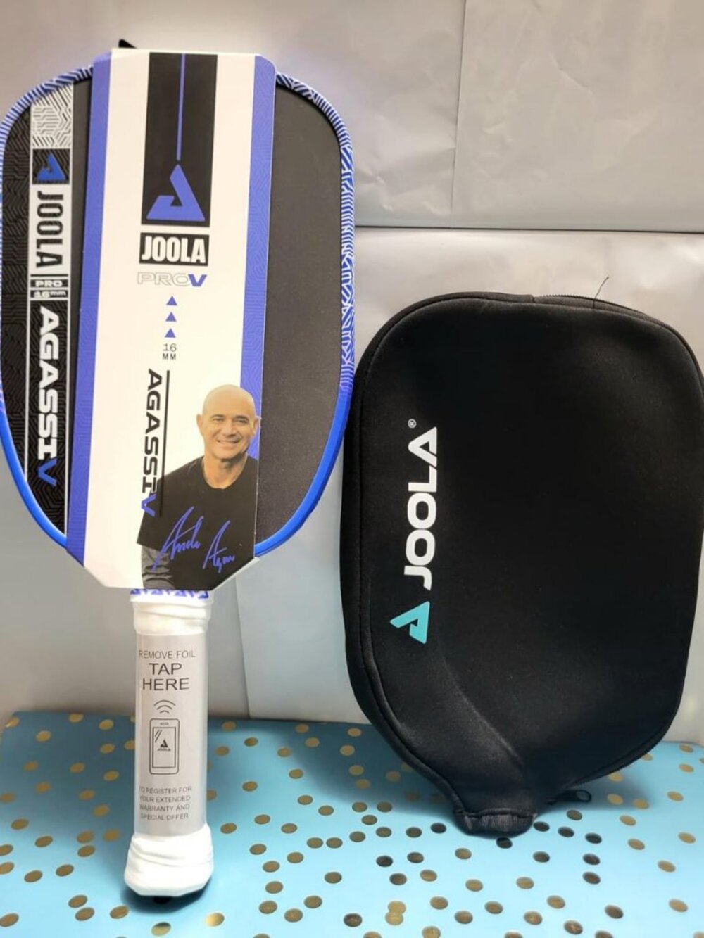 JOOLA Agassi Pro V 16mm Pickleball Paddle Blue NEW - NFC Not Working